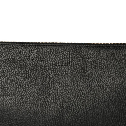 Gucci Pebbled Calfskin Large Bamboo Clutch Black 8 of 15