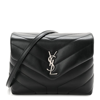 Saint Laurent Calfskin Y Quilted Monogram Toy Loulou Crossbody Bag Black 1 of 10
