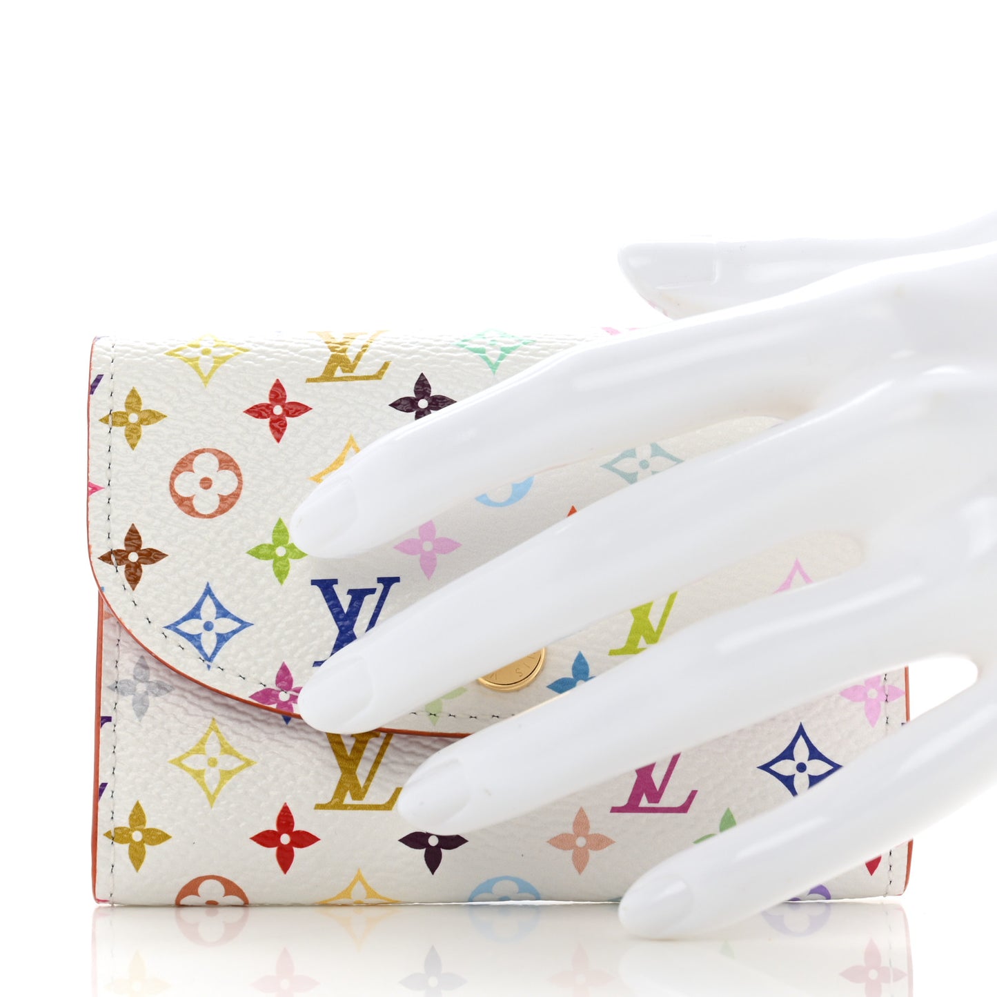 LV X TM Monogram Multicolor Rosalie Coin Purse White Kawaii Pink