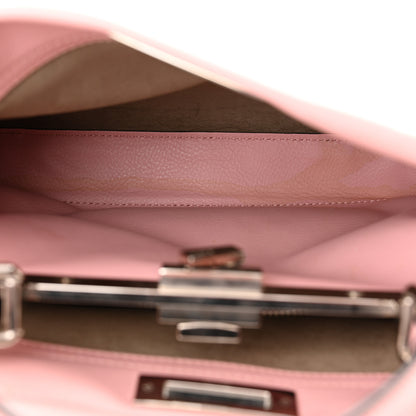 Fendi Vitello Seta Lace Up Medium Peekaboo Iconic Satchel Bubblegum 5 of 17