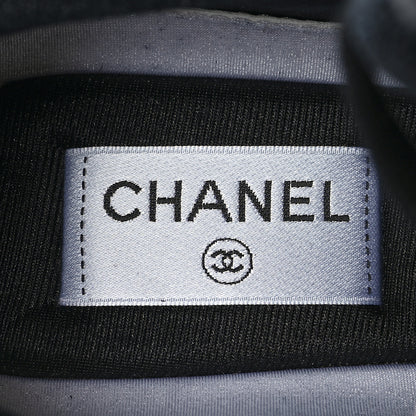 Chanel Fabric Calfskin Suede CC Sneakers 38 Black 7 of 8