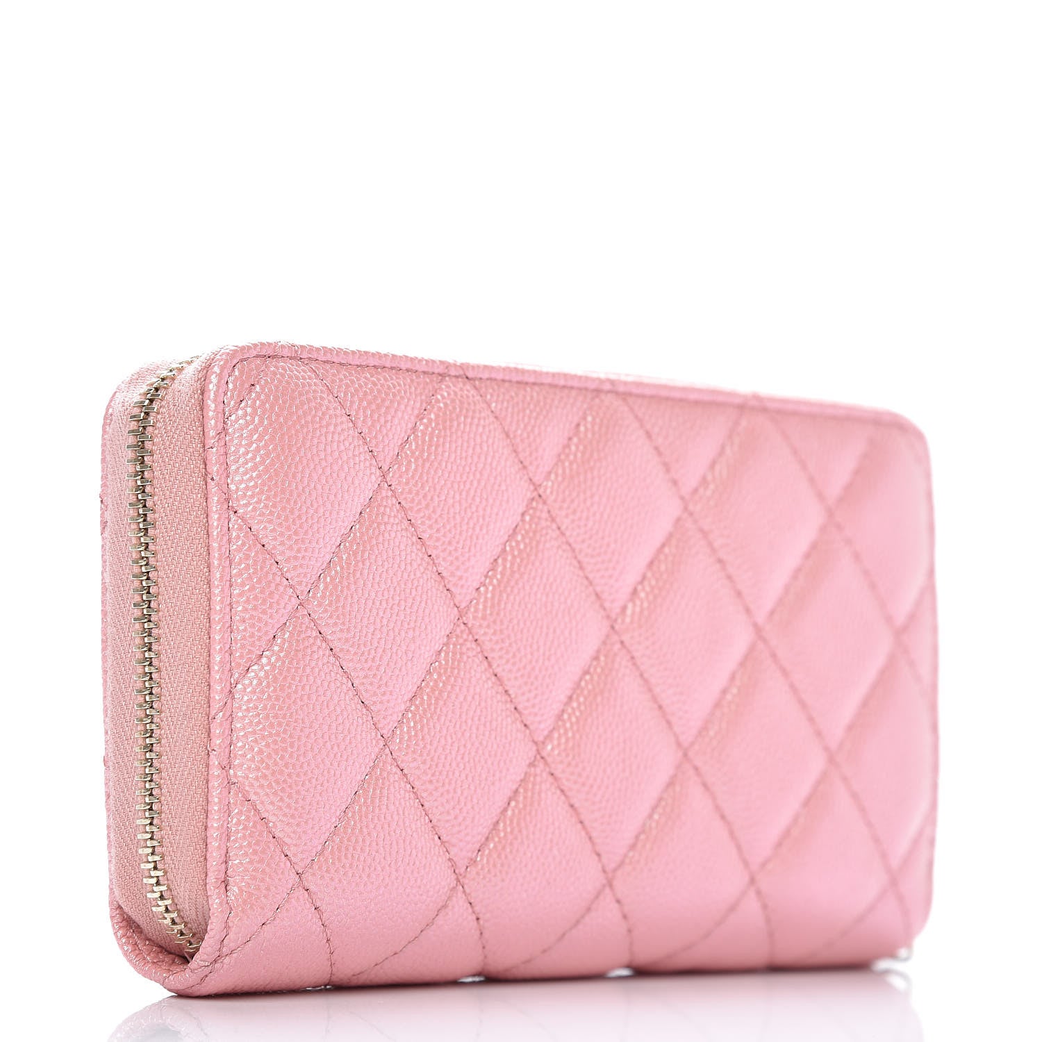 Chanel Iridescent Caviar Quilted Medium Zip Around Wallet Pink 3 of 7