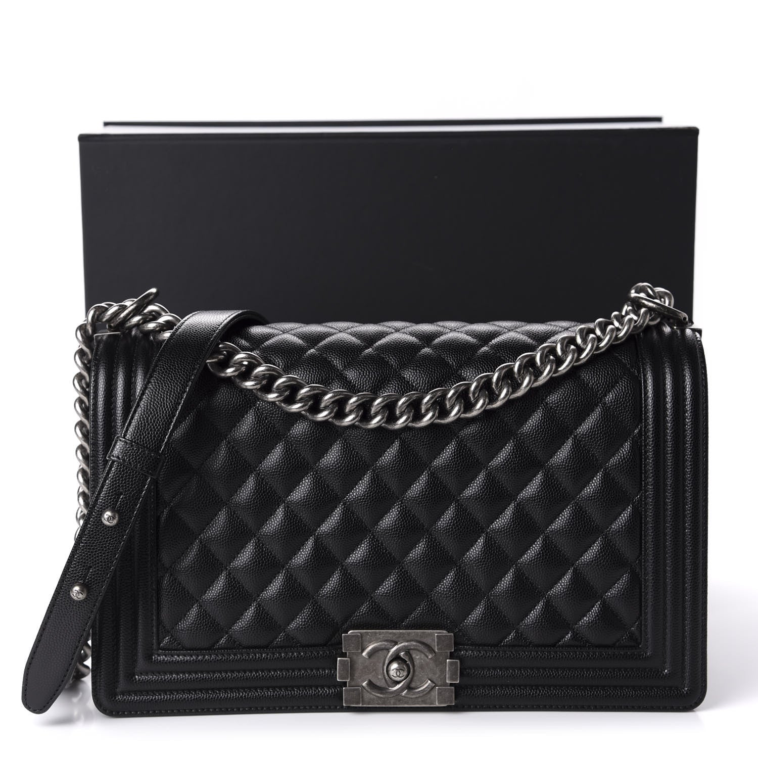 Chanel Caviar Quilted New Medium Boy Flap Black 12 of 12