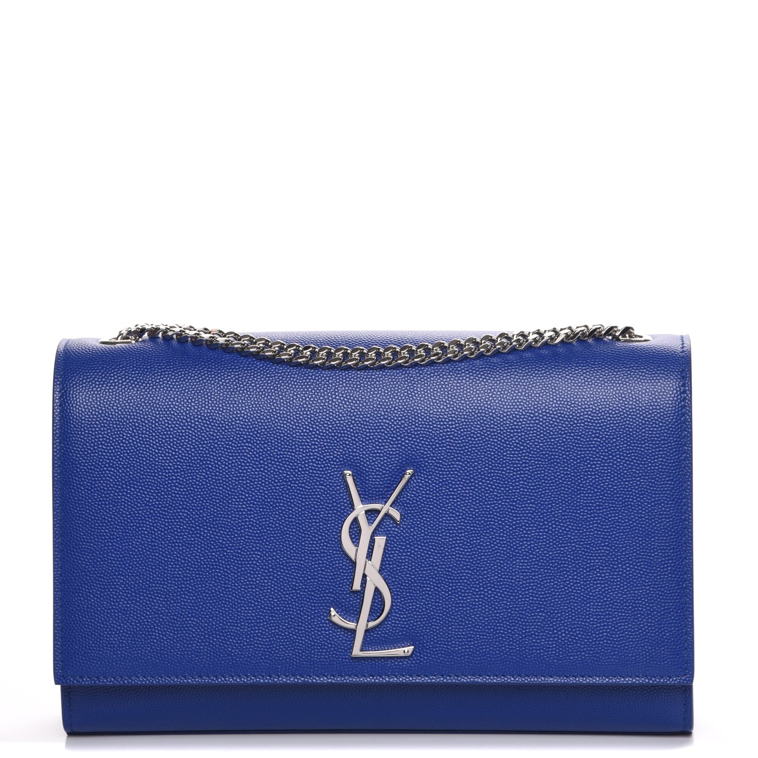 Saint Laurent Grain De Poudre Medium Classic Monogram Kate Satchel Flash Blue 1 of 7