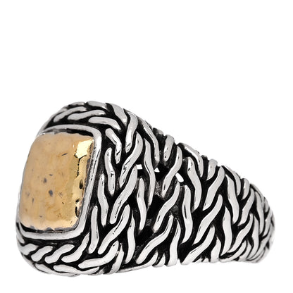 John Hardy Sterling Silver 22K Yellow Gold Palu Hammered Ring 51 5.75 3 of 5