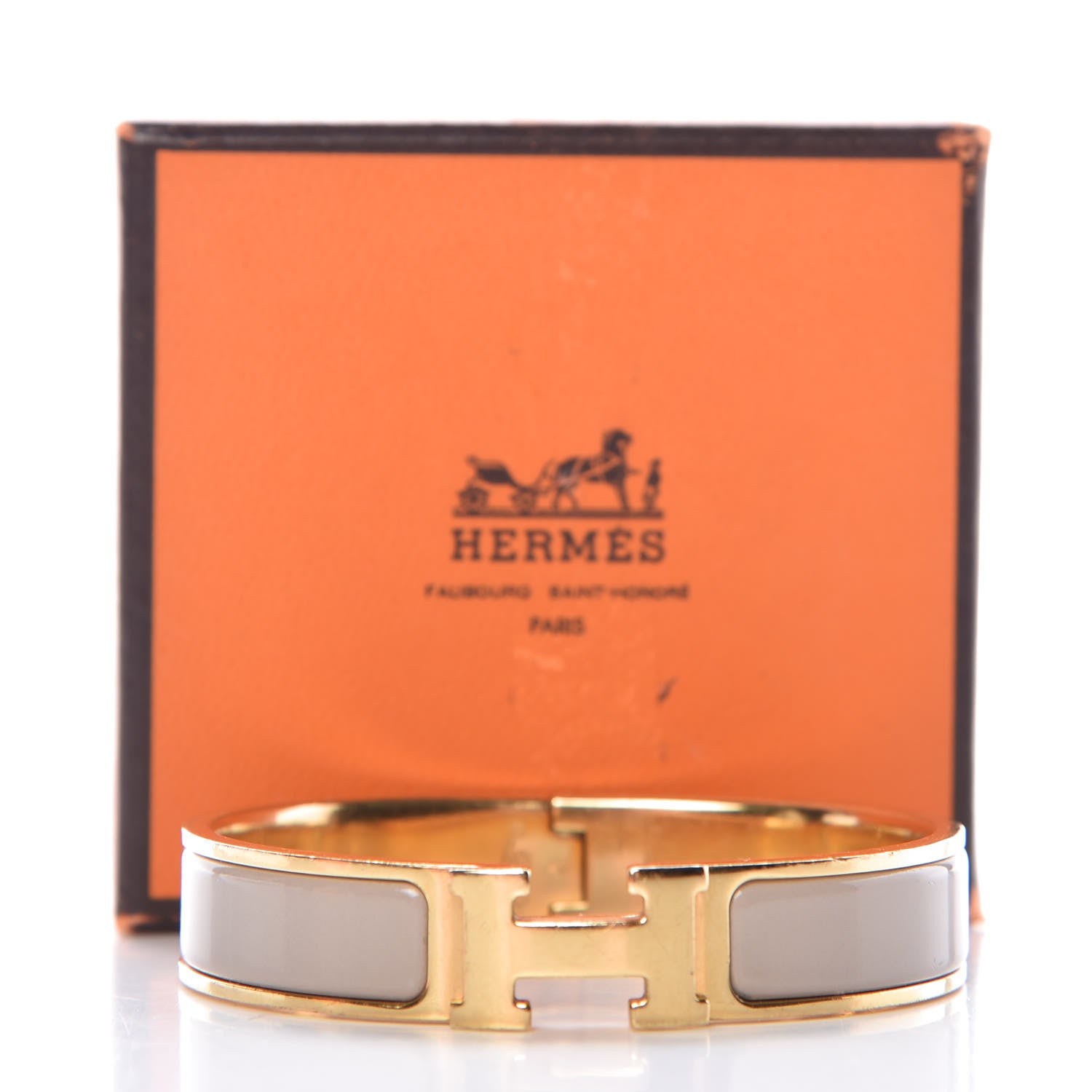 Hermes Enamel Clic Clac H Narrow Bracelet PM Marron Glace 6 of 6