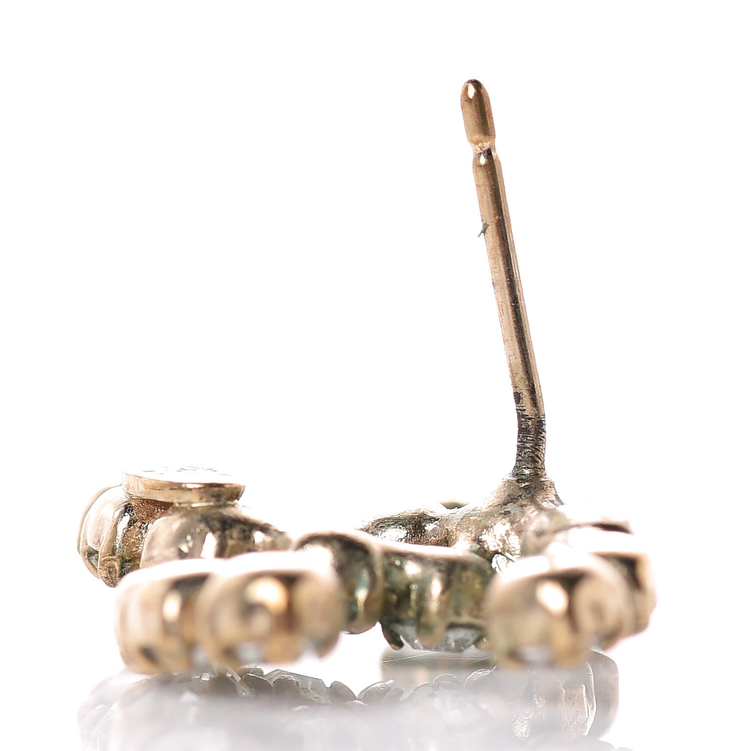 Chanel Crystal CC Earrings Gold 5 of 10