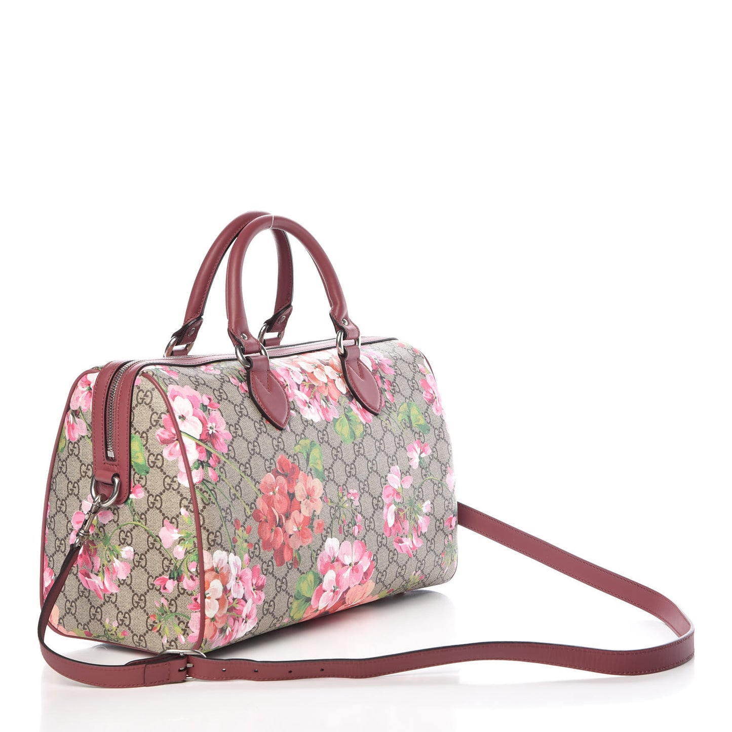 GG Supreme Monogram Blooms Medium Boston Beige Multicolor Dry Rose
