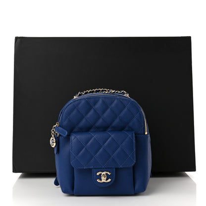 Chanel Caviar Quilted Small CC Day Backpack Blue 11 of 11