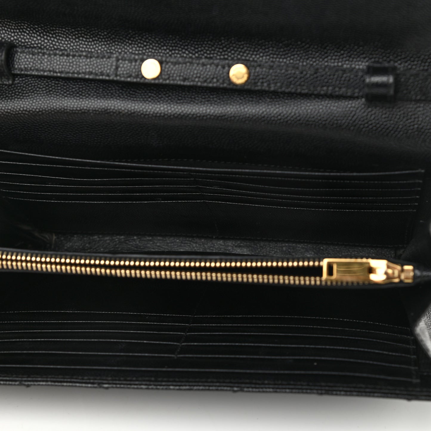 Grain De Poudre Matelasse Chevron Monogram Chain Wallet Black