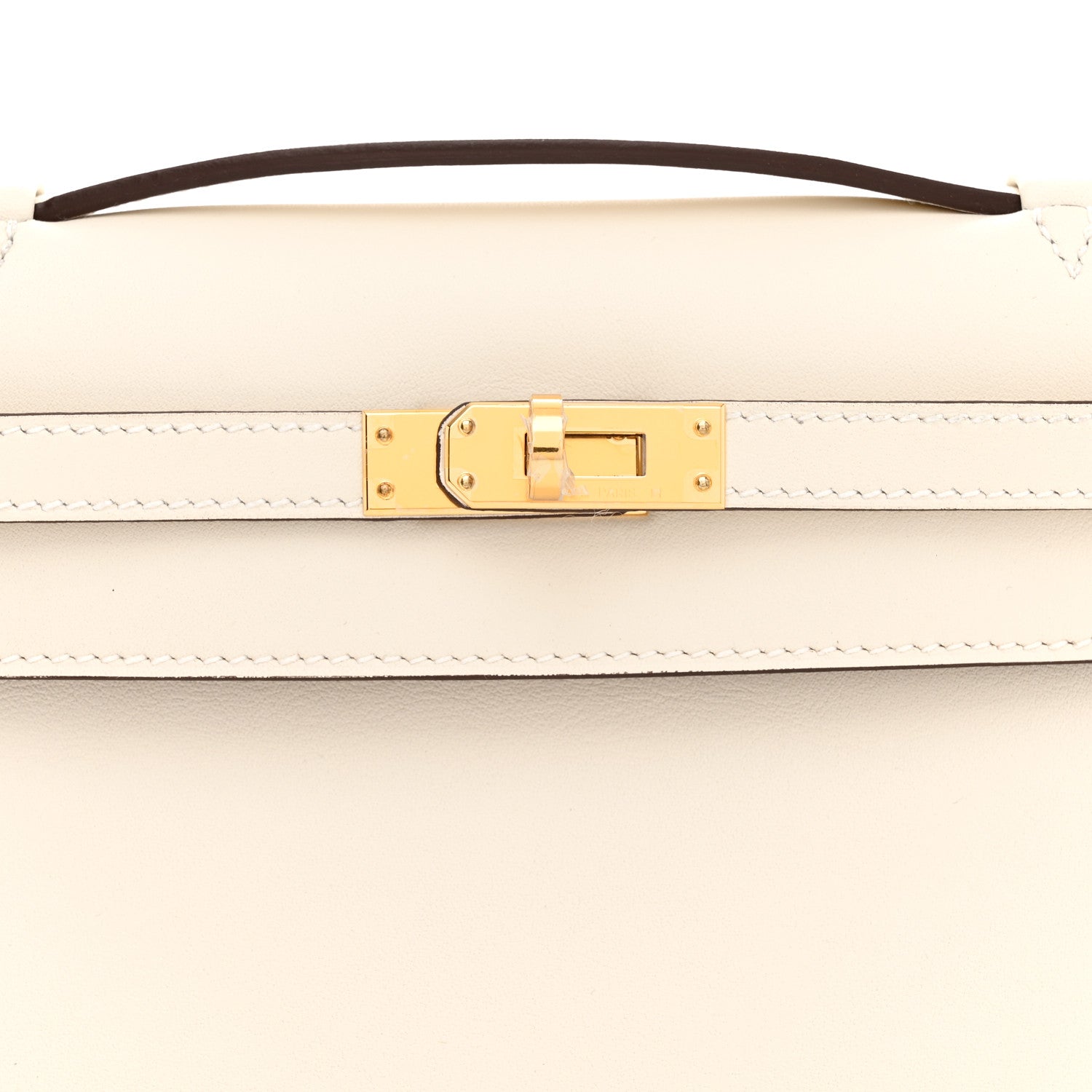 Hermes Swift Horseshoe Kelly Pochette Clutch Nata Gold 26 of 32