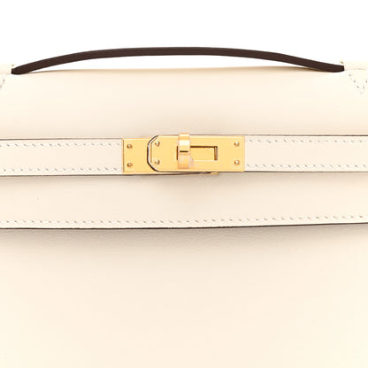 Hermes Swift Horseshoe Kelly Pochette Clutch Nata Gold 26 of 32