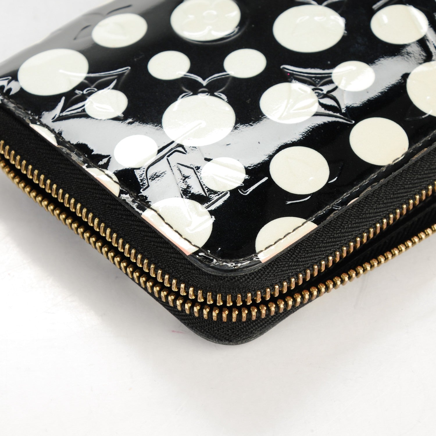 Louis Vuitton Vernis Kusama Infinity Dots Zippy Wallet Black 9 of 11