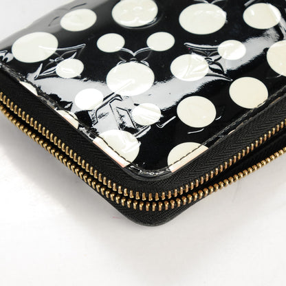 Louis Vuitton Vernis Kusama Infinity Dots Zippy Wallet Black 9 of 11