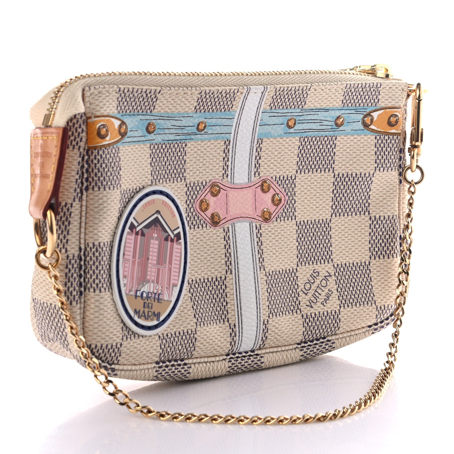 Louis Vuitton Damier Azur Summer Trunks Forte Dei Marmi Mini Pochette Accessories 2 of 6