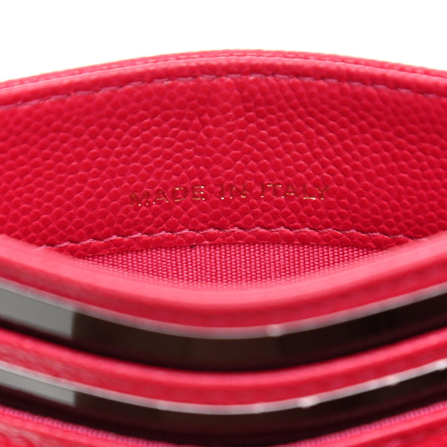 Caviar Camellia Embossed Card Holder Fuchsia
