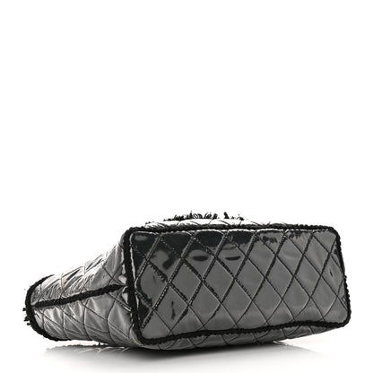 Chanel Vinyl Quilted Funny Tweed Tote Black 4 of 13