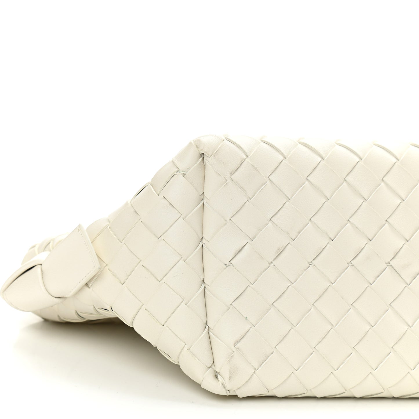 Nappa Intrecciato Tie Shoulder Bag White