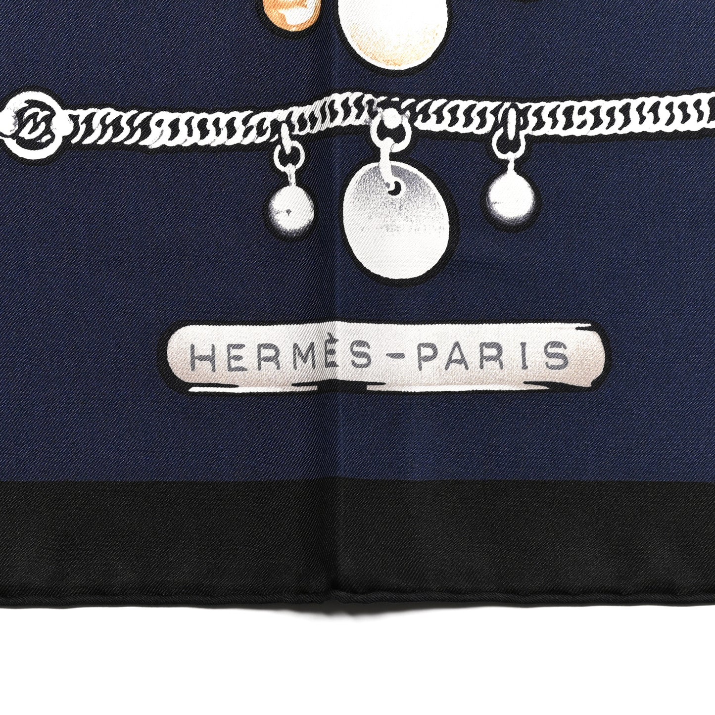 Silk Le Tresor De Medor Scarf 90 Black Bleu Marine Gris