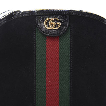 Gucci Suede Patent Web GG Small Ophidia Dome Shoulder Bag Black 10 of 10