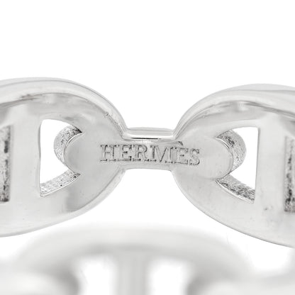 Hermes Sterling Silver PM Chaine d'Ancre Enchainee Band Ring 56 7.75 4 of 5