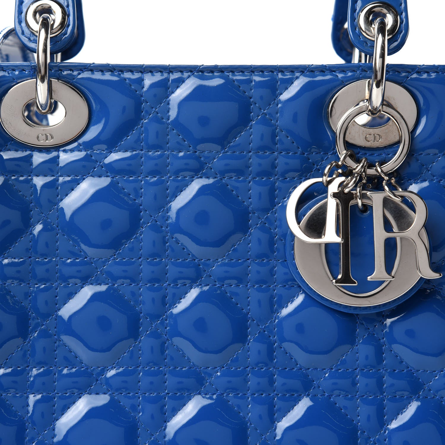 Christian Dior Patent Cannage Medium Lady Dior Blue 10 of 10