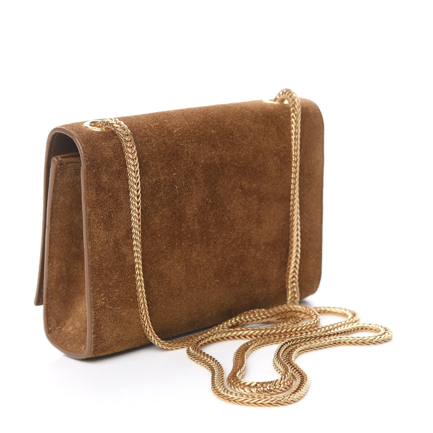 Suede Small Classic Monogram Kate Tassel Satchel Light Ochre