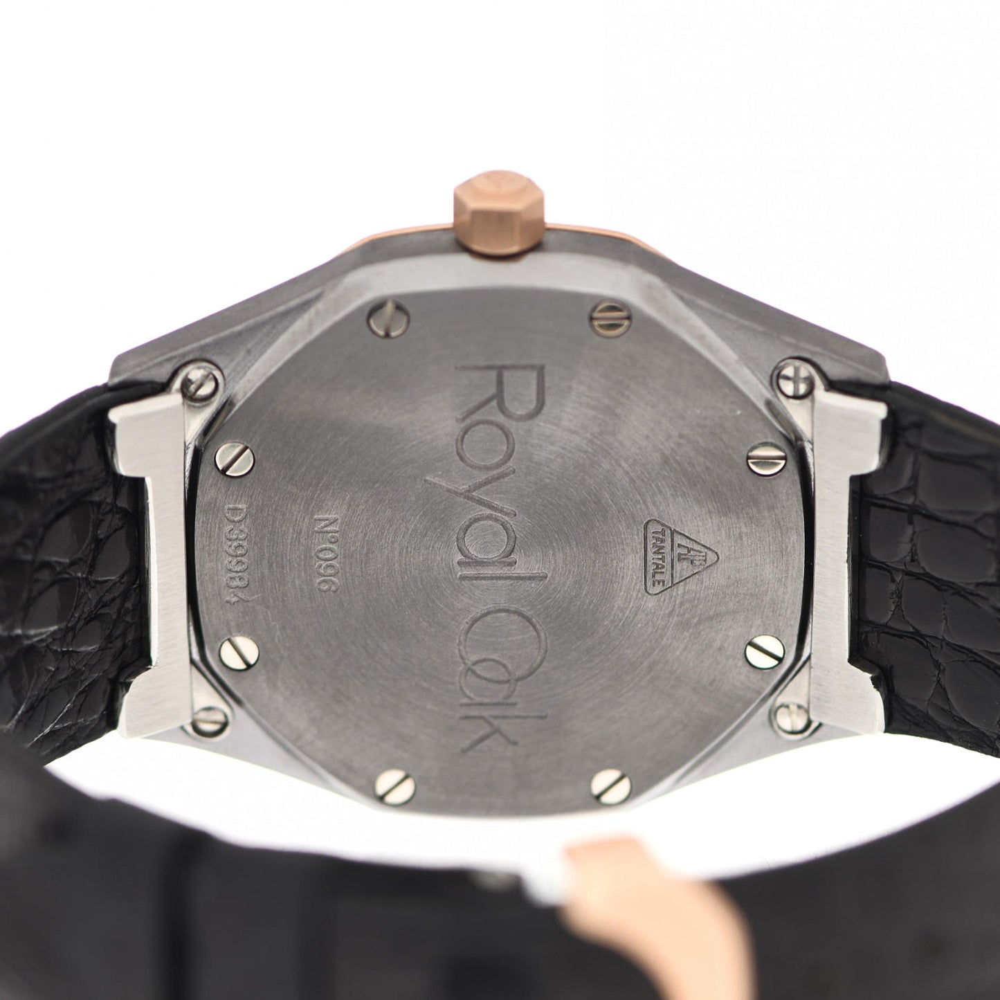 Tantalum 18K Rose Gold Alligator 36mm Royal Oak Automatic Watch Grey 14800
