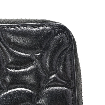 Chanel Iridescent Lambskin Camellia Embossed Zip Coin Purse Black 9 of 9
