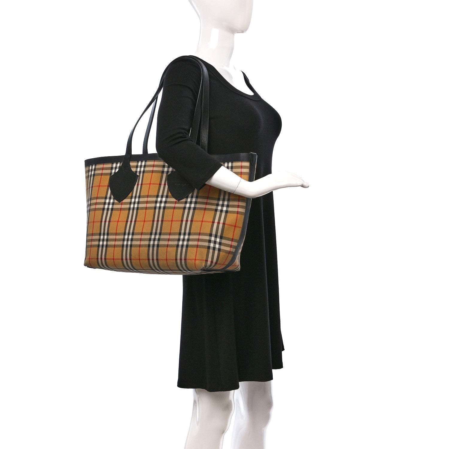 Burberry Vintage Check Medium The Giant Reversible Tote Antique Yellow Bright Red 2 of 9