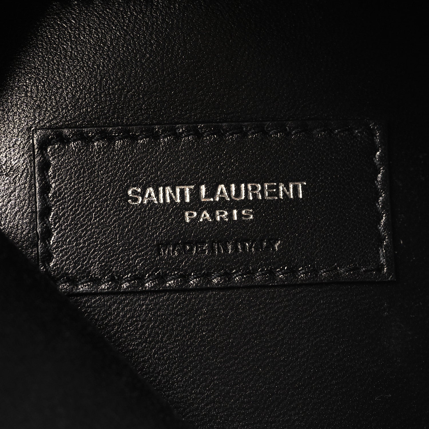 Saint Laurent Calfskin Crocodile Embossed West Hollywood Monogram Fold Over Clutch Black 6 of 10