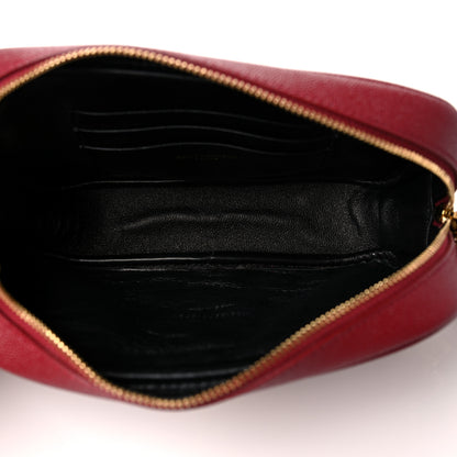 Saint Laurent Grain De Poudre Matelasse Monogram Mini Lou Camera Bag Opyum Red 5 of 8