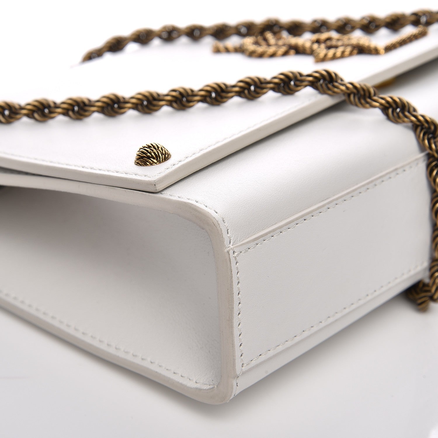 Saint Laurent Smooth Calfskin Medium Braided Monogram Kate Satchel Blanc Craie 11 of 11
