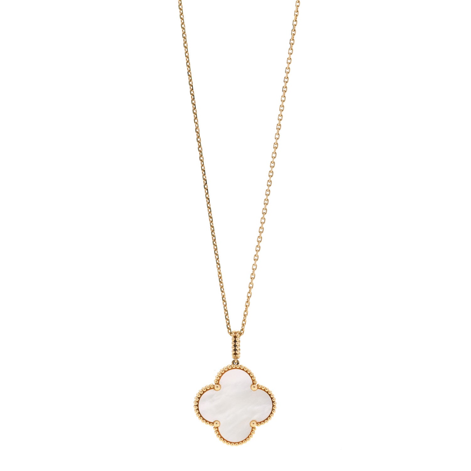 Van Cleef & Arpels 18K Yellow Gold Mother of Pearl Magic Alhambra Long Necklace 1 of 6