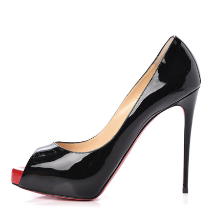 Christian Louboutin Patent New Very Prive 120 Pumps 40 Black Red 1 of 8
