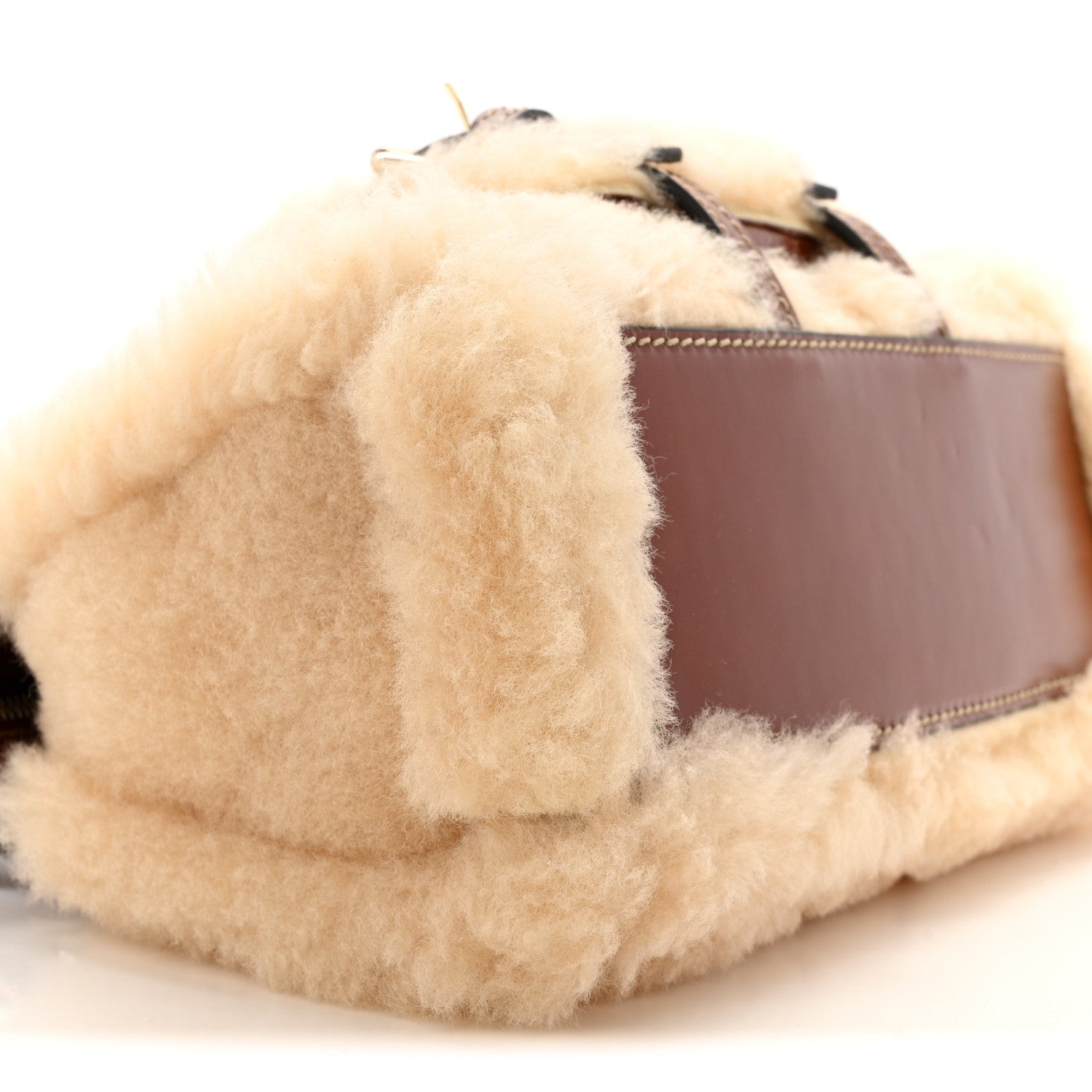 Chloe Shearling Vegetable Tanned Calfskin Mini Edith Sepia Brown 8 of 12