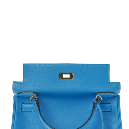 Hermes Evercolor Kelly Retourne 28 Bleu Hydra 19 of 35