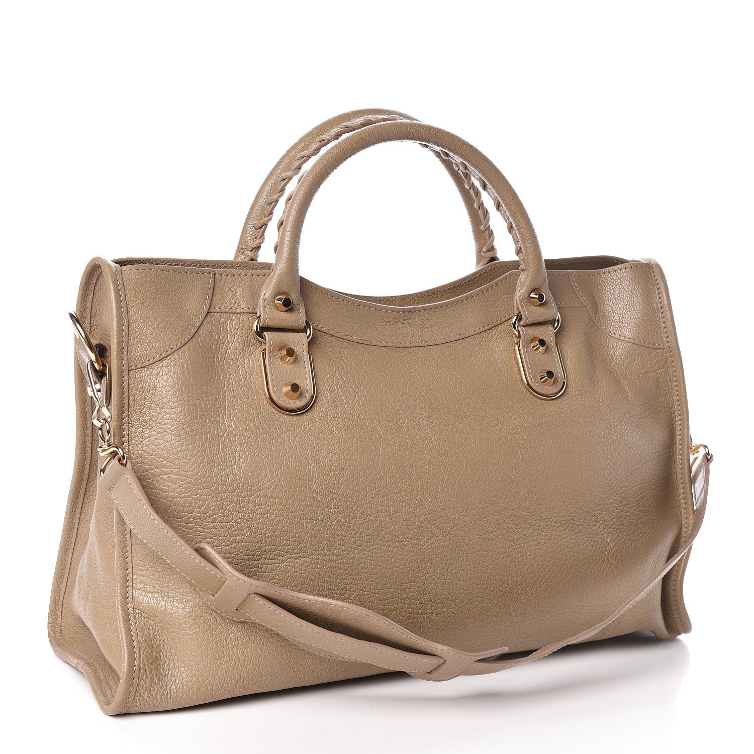 Balenciaga Chevre Gold Metallic Edge Hardware City Beige Latte 3 of 10