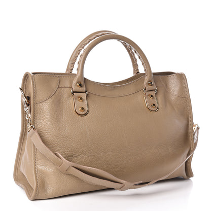 Balenciaga Chevre Gold Metallic Edge Hardware City Beige Latte 3 of 10