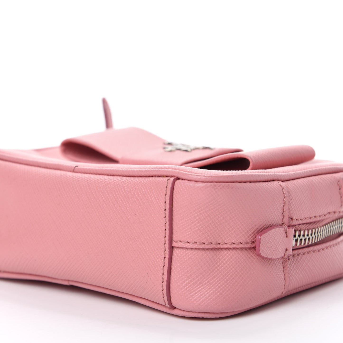 Saffiano Fiocco Bow Camera Crossbody Bag Petalo