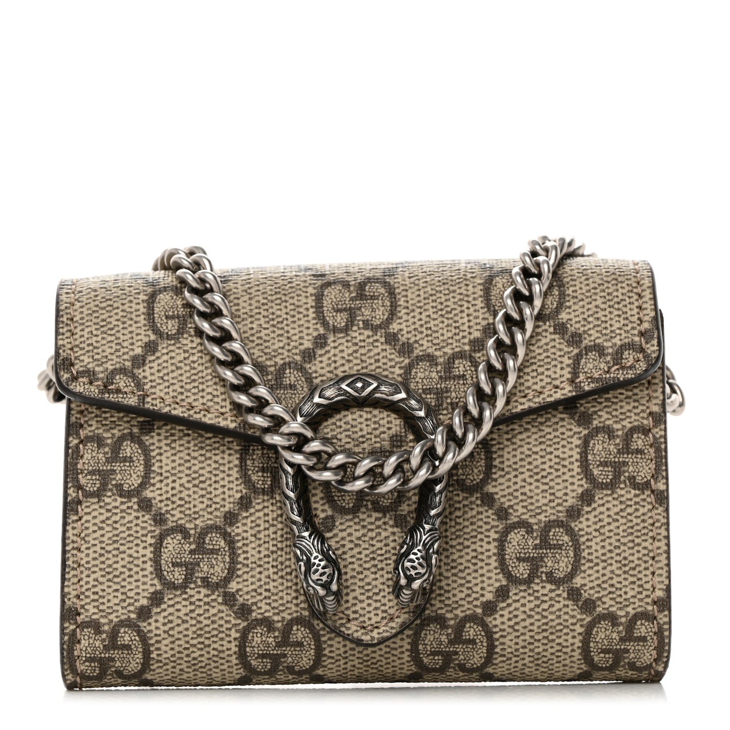 GG Supreme Monogram Dionysus Coin Purse Taupe