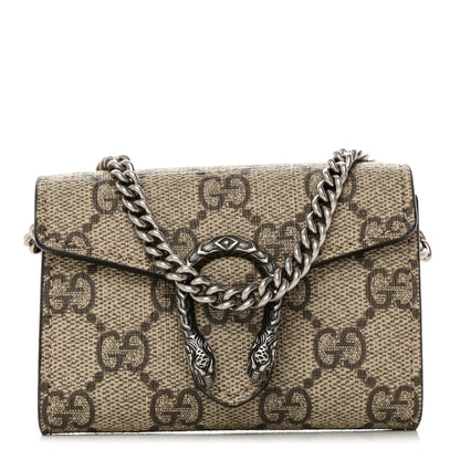 Gucci GG Supreme Monogram Dionysus Coin Purse Taupe 1 of 6