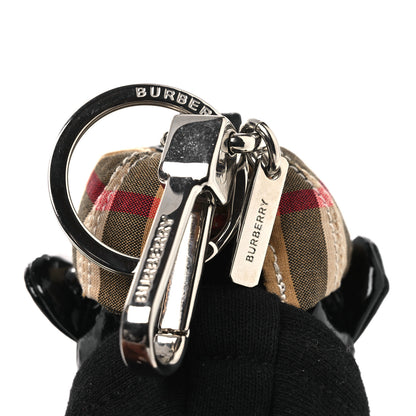 Burberry Patent Thomas Hoodie Teddy Bear Keychain Charm Black 3 of 4
