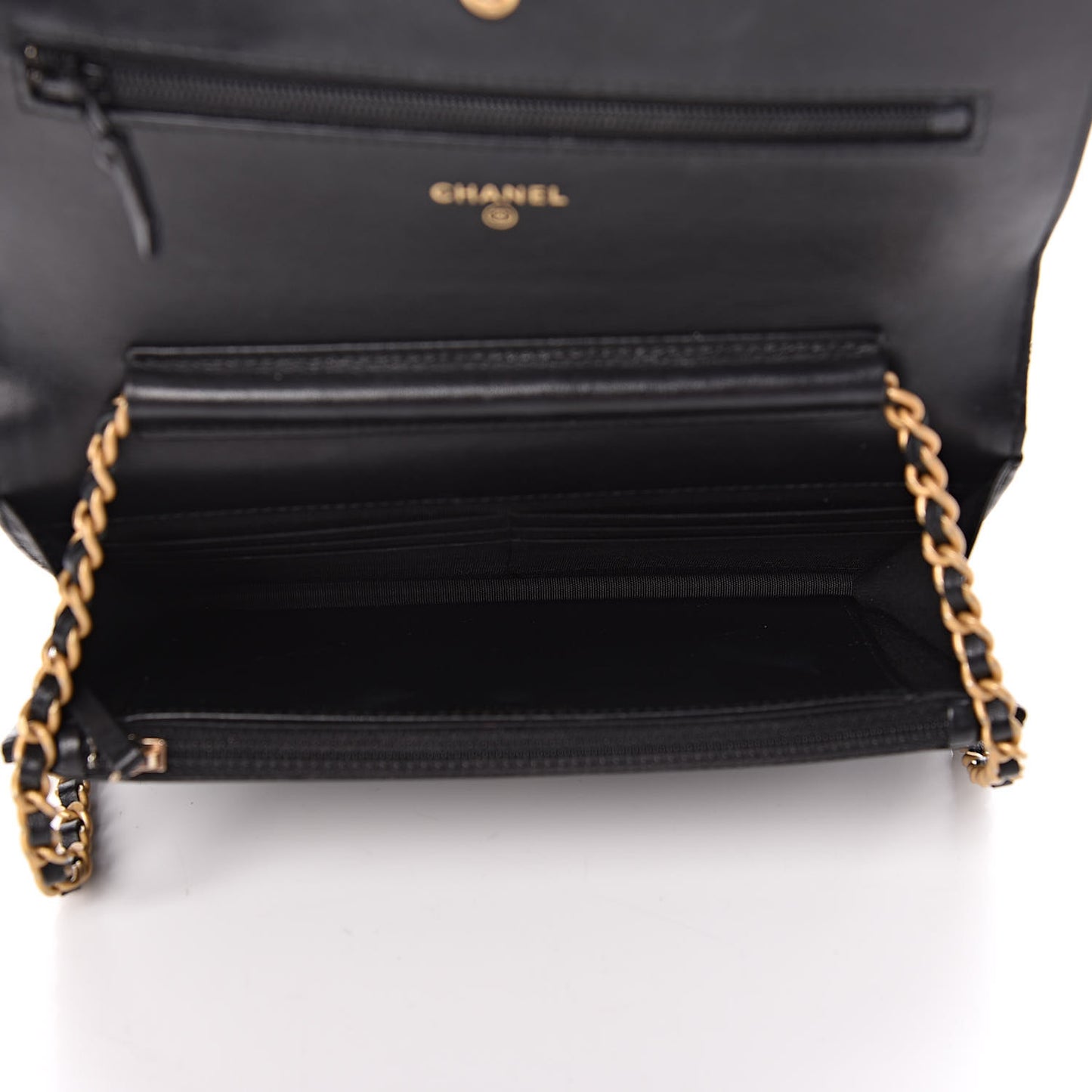 Caviar Quilted CC Filigree Wallet On Chain WOC Black
