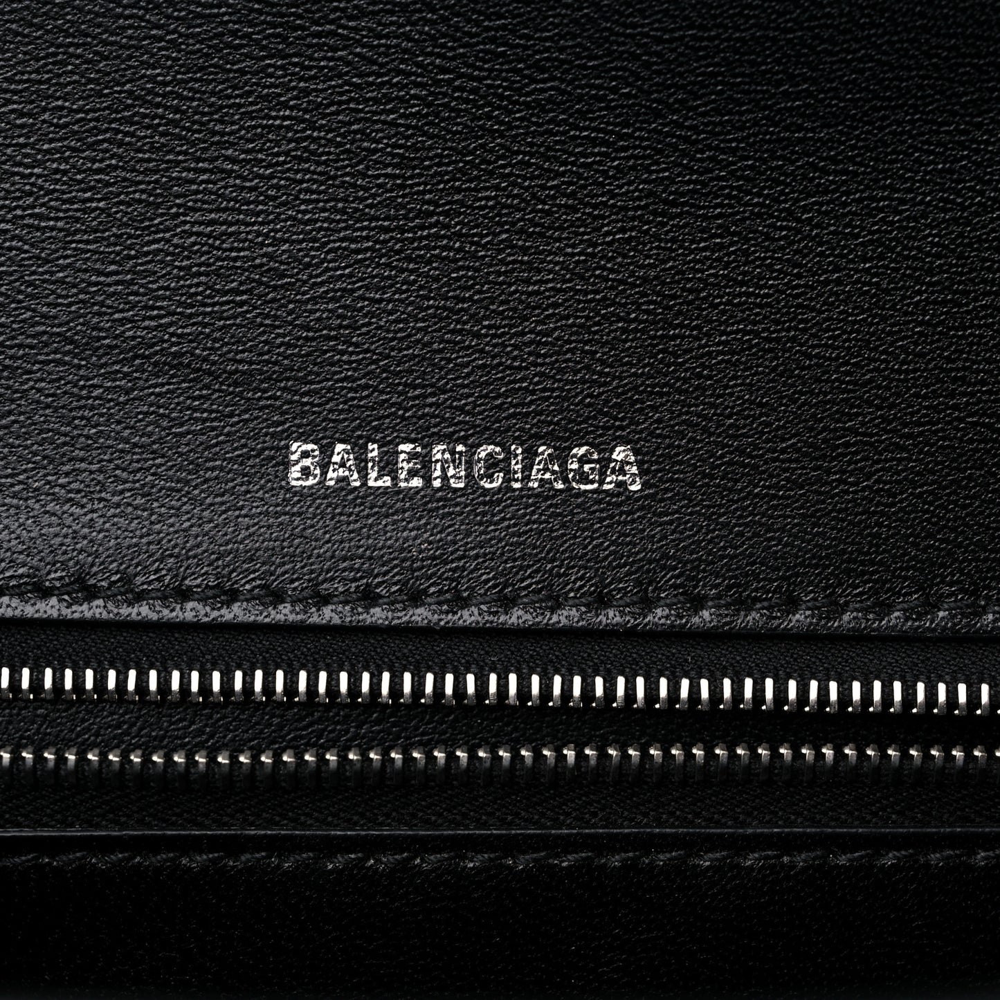 Grained Calfskin Medium Hourglass Top Handle Bag Black