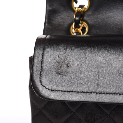 Chanel Lambskin Quilted Medium Double Flap Black 15 of 17