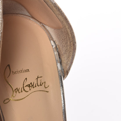Christian Louboutin Glitter Mini Specchio Iriza 100 Pumps 37 Ivory Havana Beige 13 of 14