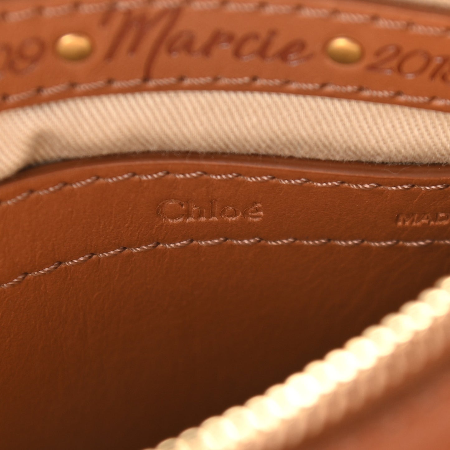 Shiny Small Grain Calfskin Mini Marcie Multi Fringe Satchel Tan
