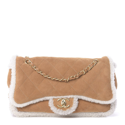 Chanel Shearling Lambskin Quilted Coco Neige Single Flap Beige 1 of 9