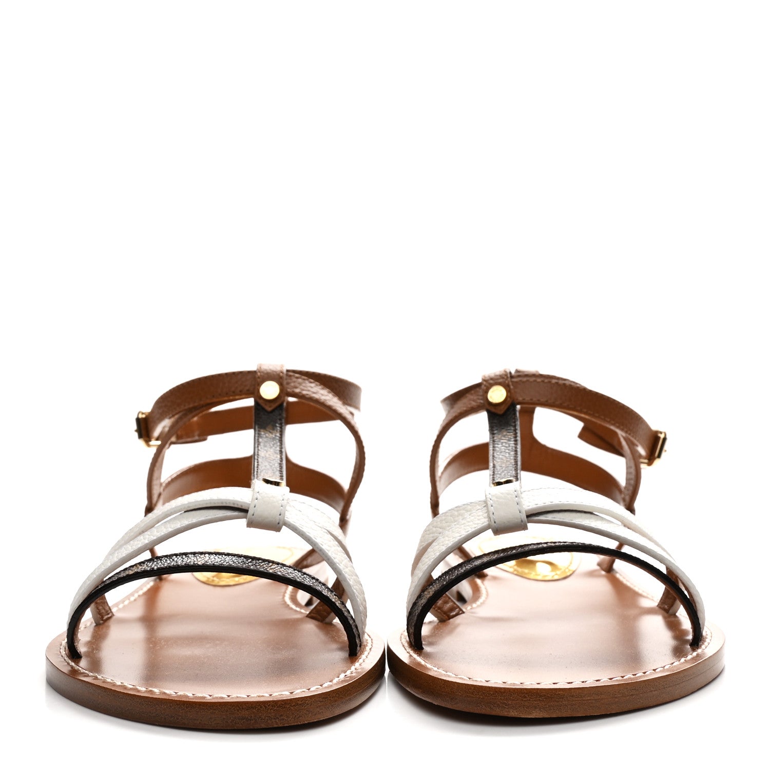 Louis Vuitton Monogram Explorer Flat Sandals 38 Cognac Brown